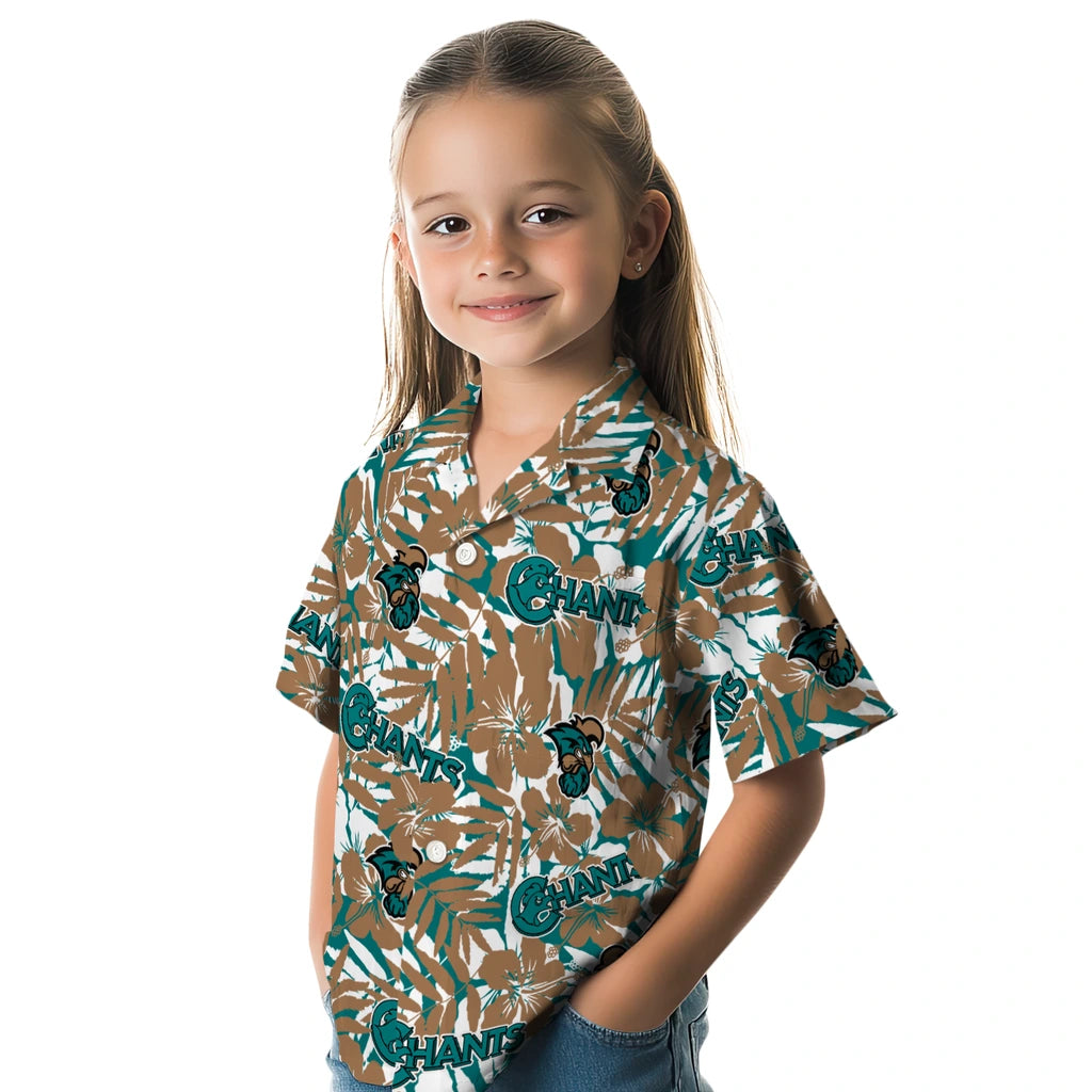 Coastal Carolina Chanticleers Hawaiian Shirt - Hibiscus Overlay | Hula Hawaiian Shirts