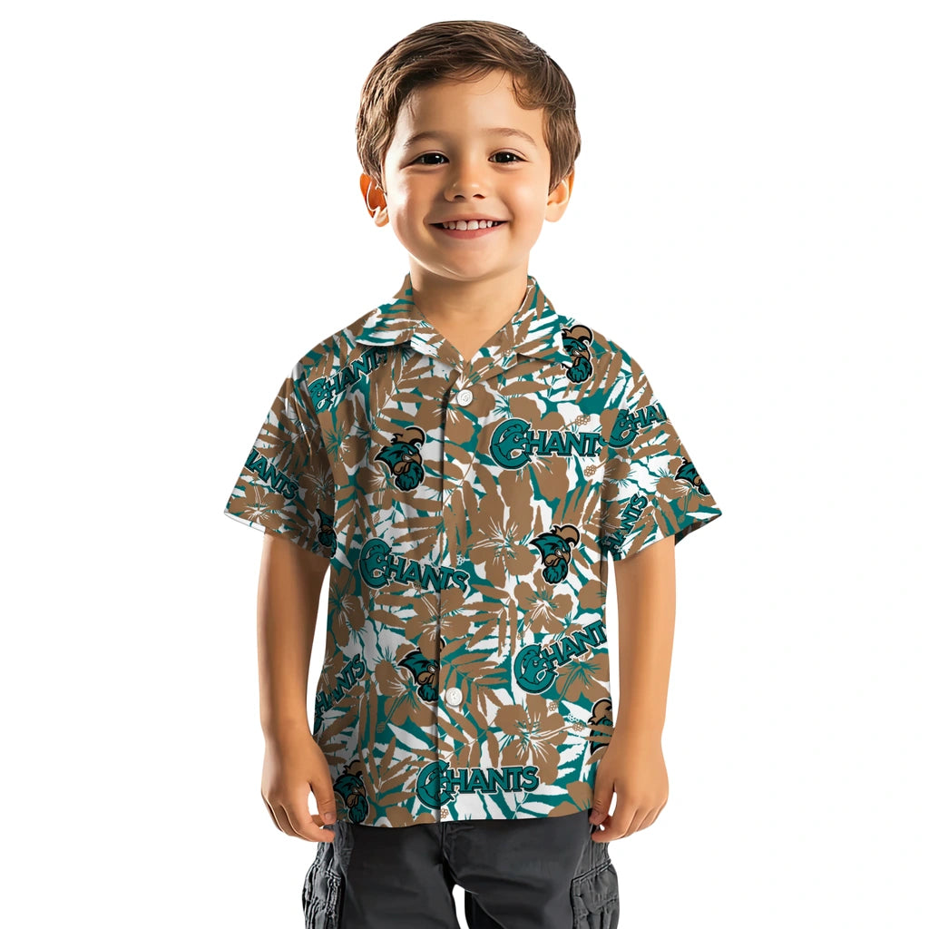 Coastal Carolina Chanticleers Hawaiian Shirt - Hibiscus Overlay | Hula Hawaiian Shirts