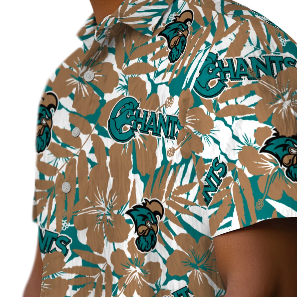 Coastal Carolina Chanticleers Hawaiian Shirt - Hibiscus Overlay | Hula Hawaiian Shirts