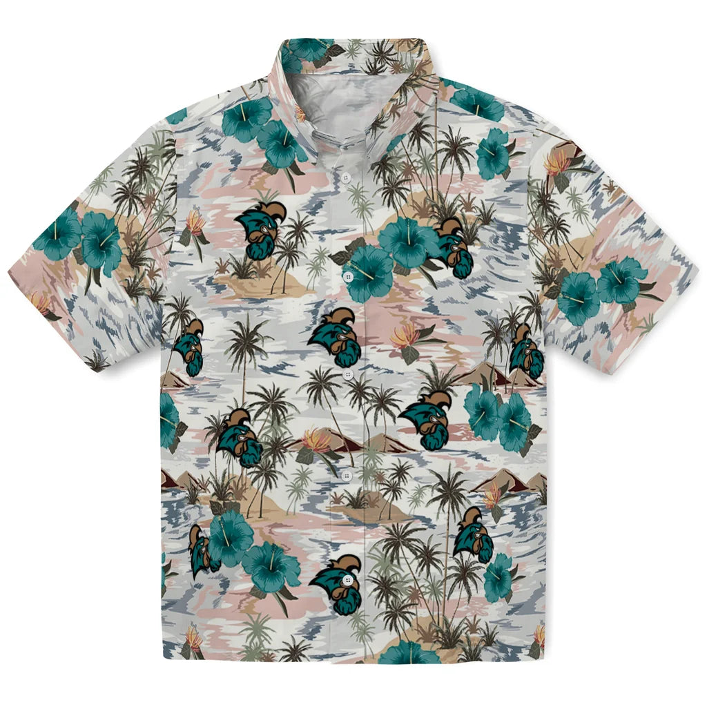 Coastal Carolina Chanticleers Hawaiian Shirt - Hibiscus Seaside | Hula Hawaiian Shirts