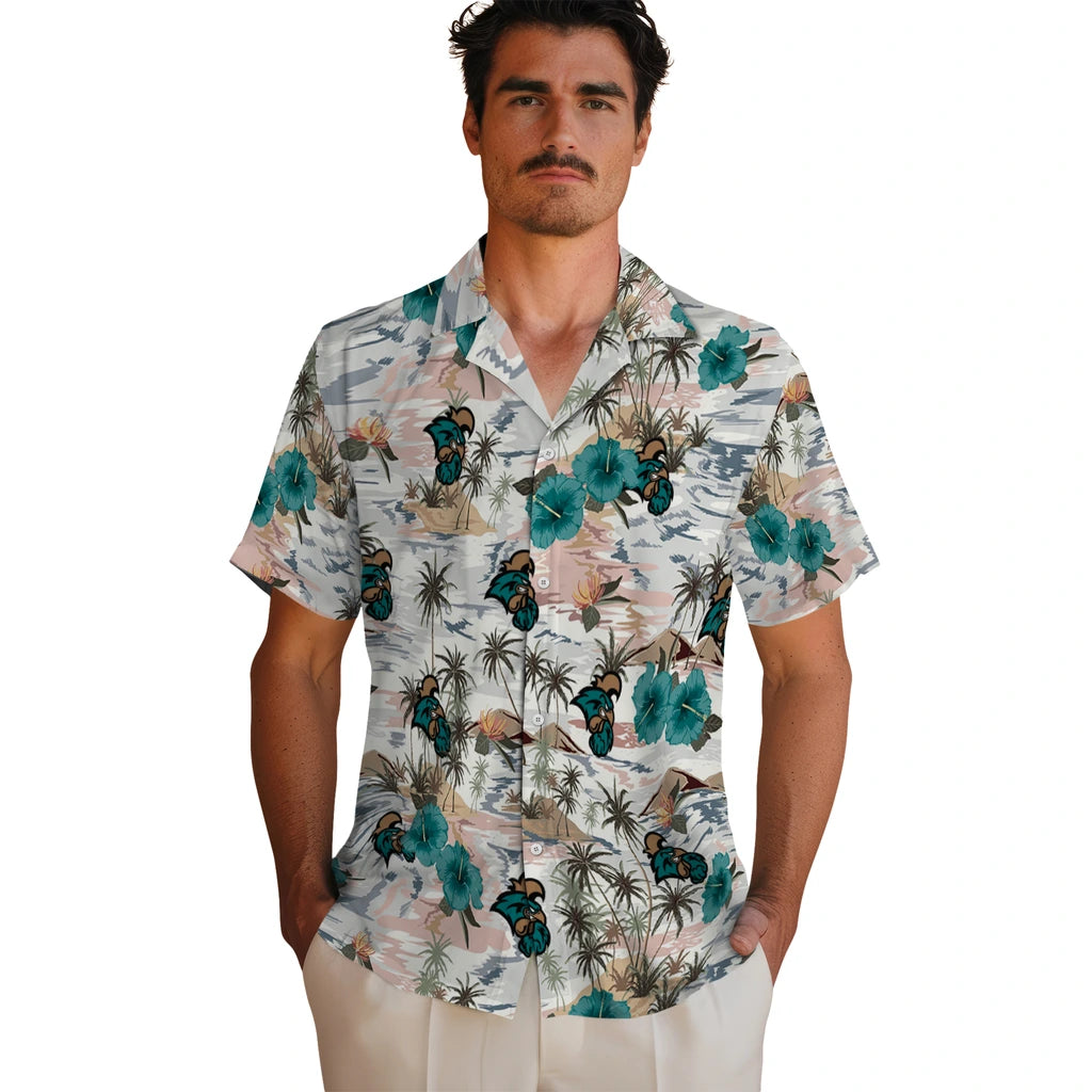Coastal Carolina Chanticleers Hawaiian Shirt - Hibiscus Seaside | Hula Hawaiian Shirts