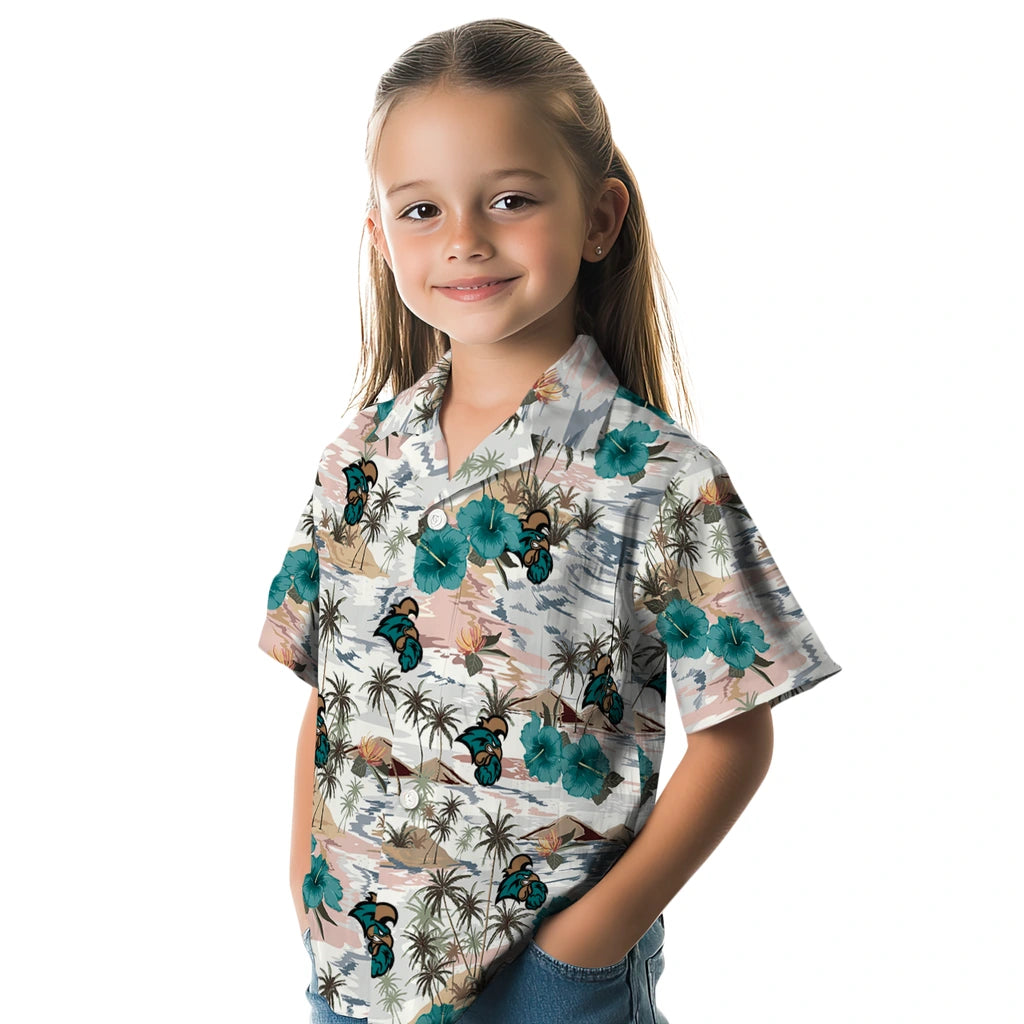 Coastal Carolina Chanticleers Hawaiian Shirt - Hibiscus Seaside | Hula Hawaiian Shirts