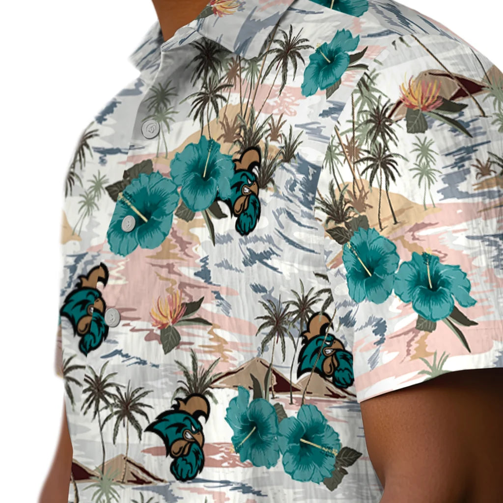 Coastal Carolina Chanticleers Hawaiian Shirt - Hibiscus Seaside | Hula Hawaiian Shirts