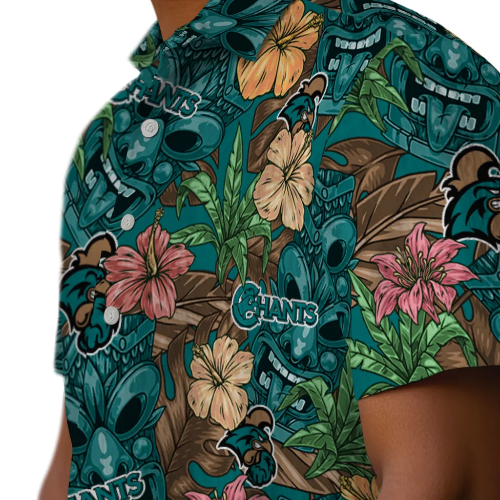 Coastal Carolina Chanticleers Hawaiian Shirt - Hibiscus Tiki Jungle | Hula Hawaiian Shirts