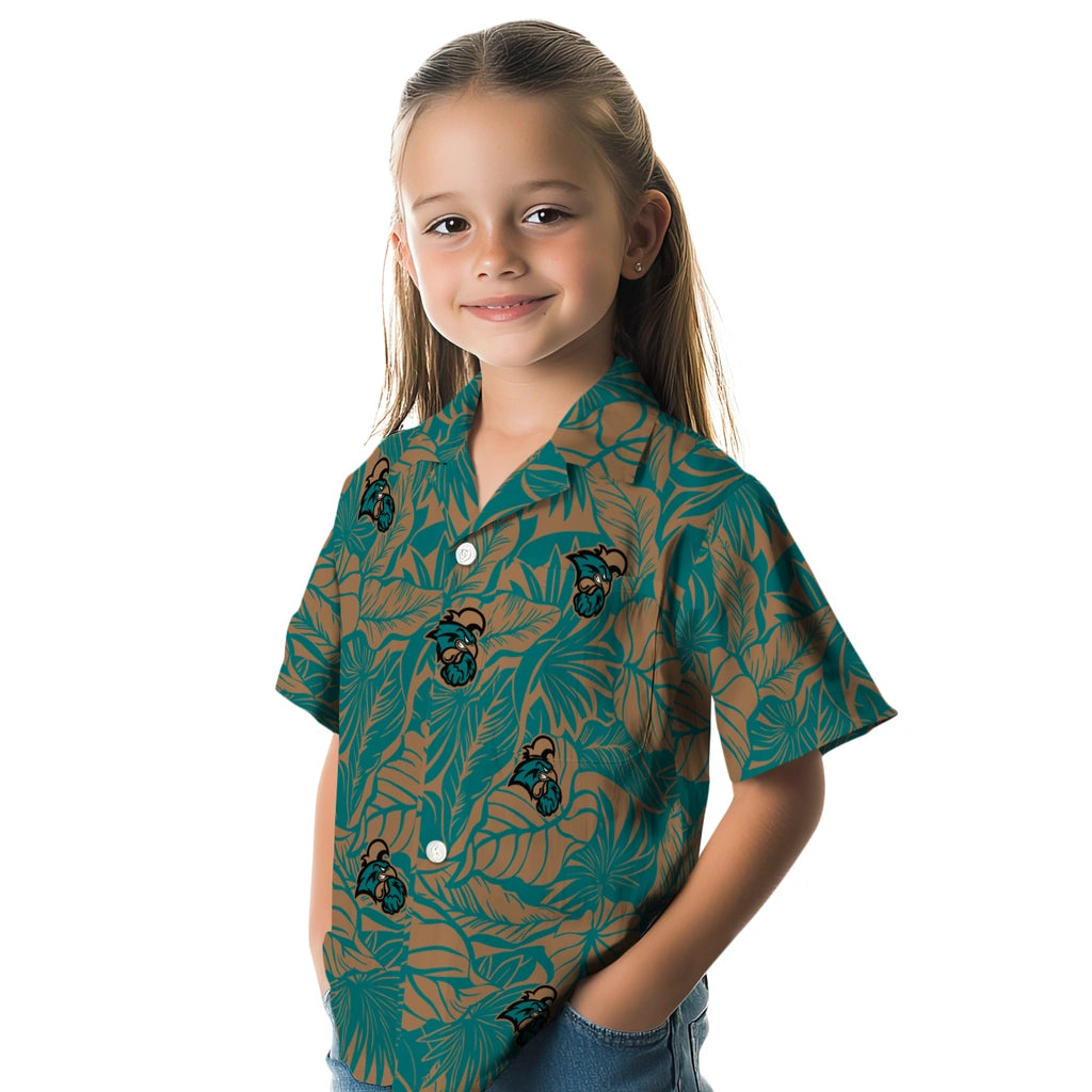 Coastal Carolina Chanticleers Hawaiian Shirt - Monstera Layer | Hula Hawaiian Shirts