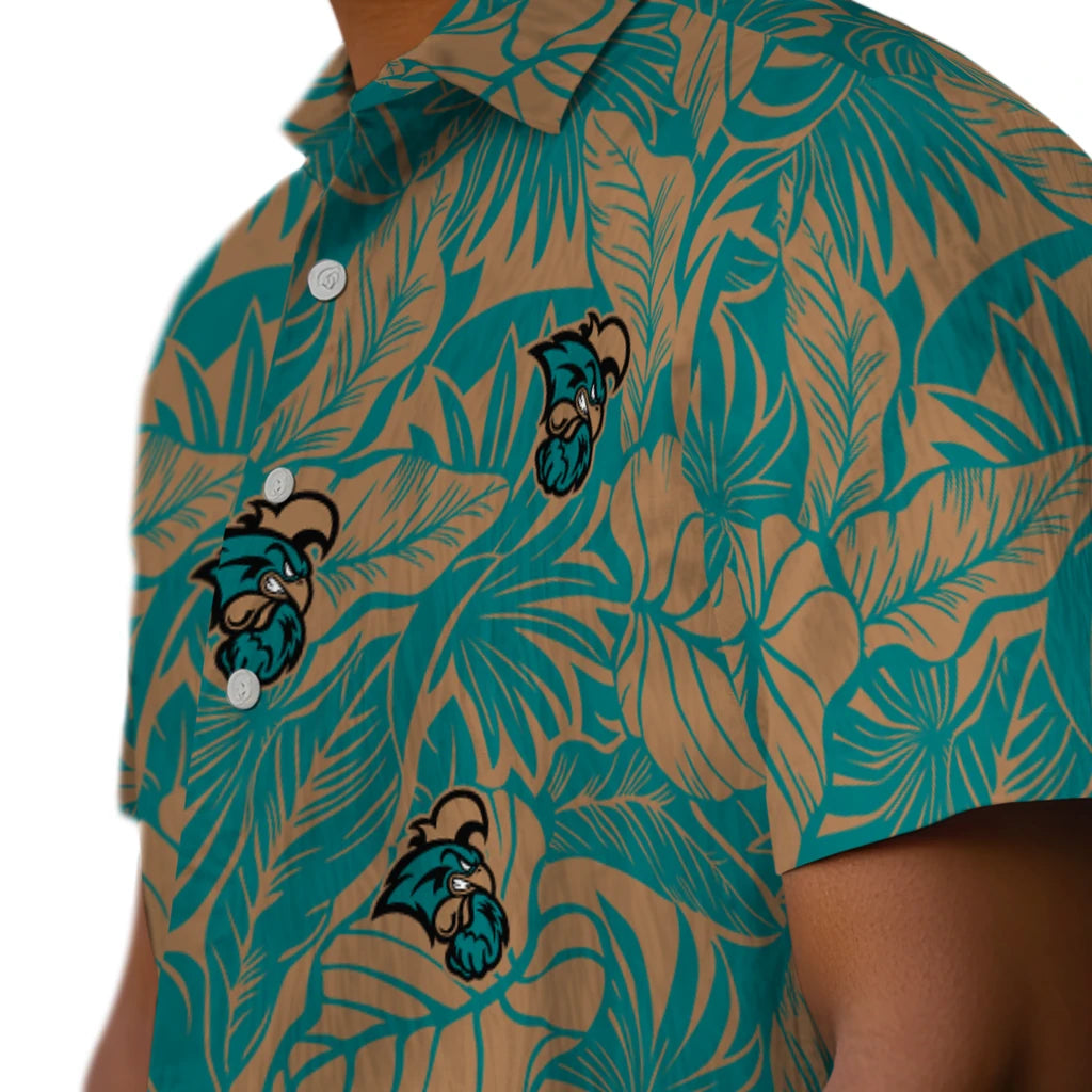 Coastal Carolina Chanticleers Hawaiian Shirt - Monstera Layer | Hula Hawaiian Shirts
