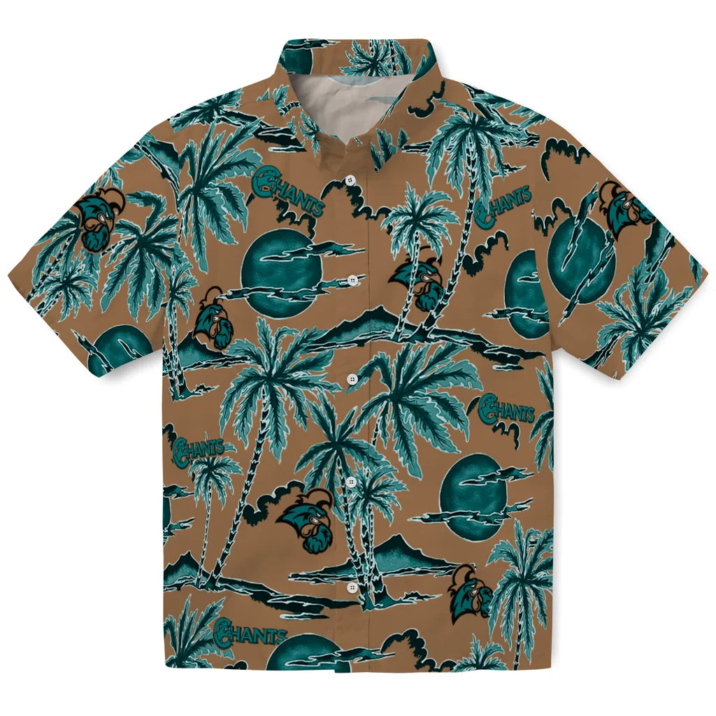 Coastal Carolina Chanticleers Hawaiian Shirt - Palm Sunset | Hula Hawaiian Shirts