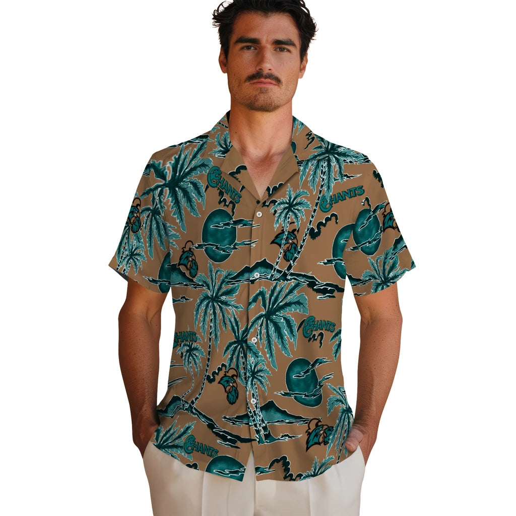 Coastal Carolina Chanticleers Hawaiian Shirt - Palm Sunset | Hula Hawaiian Shirts