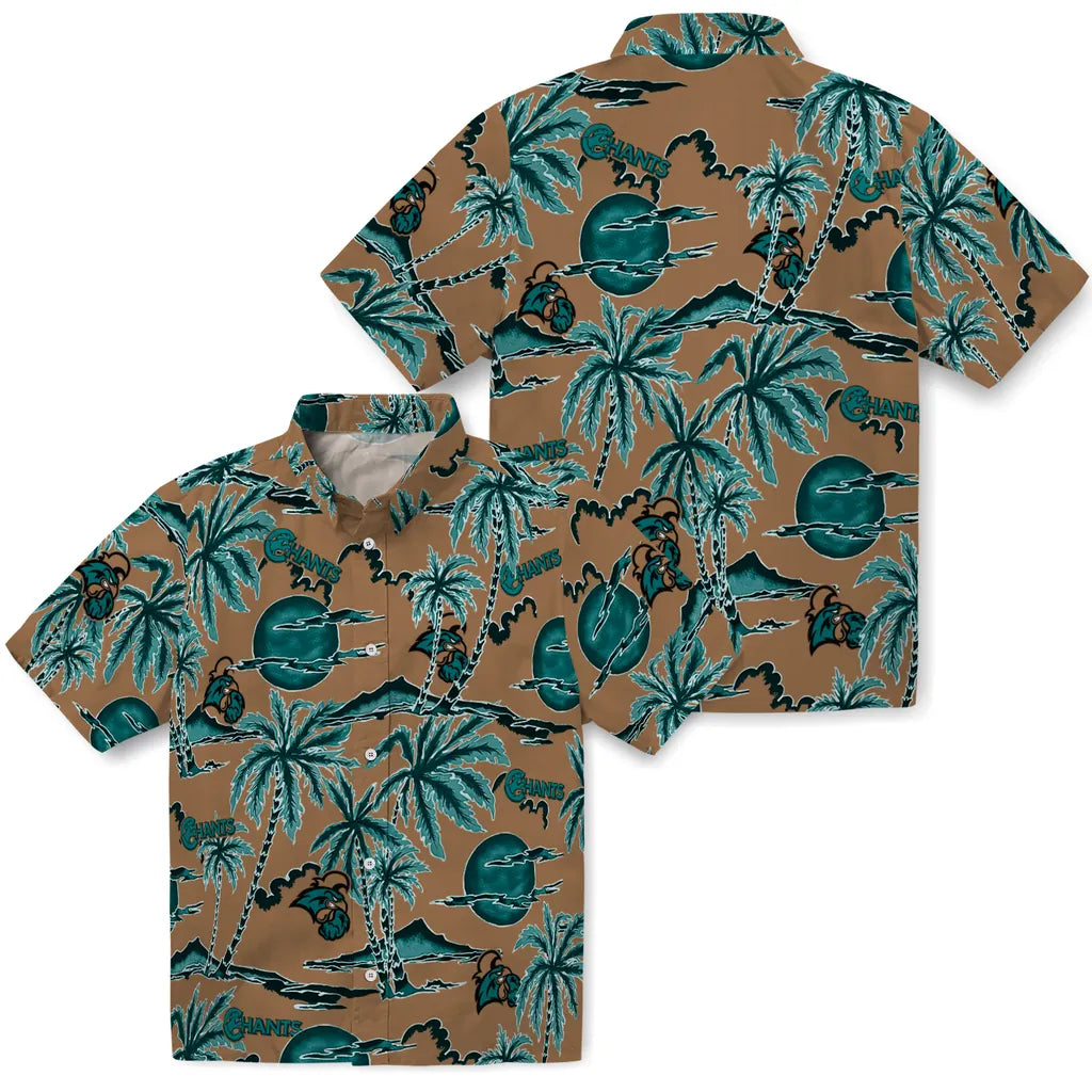 Coastal Carolina Chanticleers Hawaiian Shirt - Palm Sunset | Hula Hawaiian Shirts