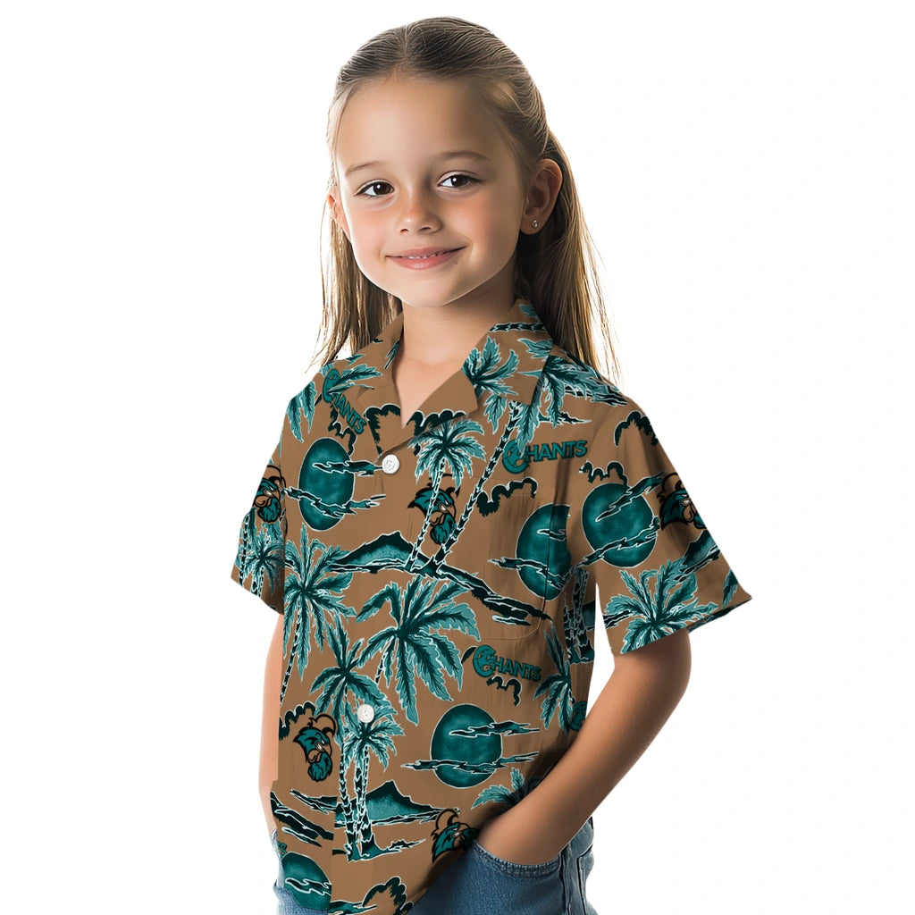 Coastal Carolina Chanticleers Hawaiian Shirt - Palm Sunset | Hula Hawaiian Shirts