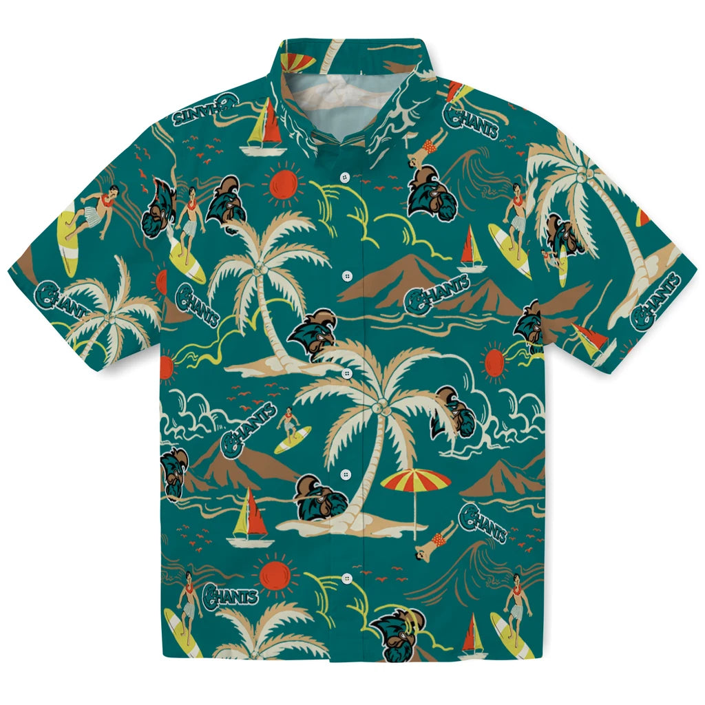 Coastal Carolina Chanticleers Hawaiian Shirt - Palm Tree Island | Hula Hawaiian Shirts