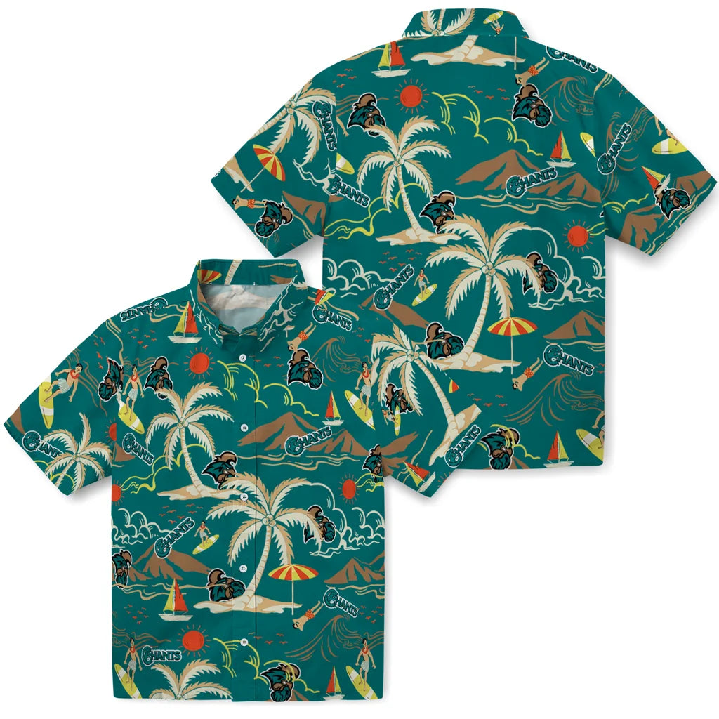 Coastal Carolina Chanticleers Hawaiian Shirt - Palm Tree Island | Hula Hawaiian Shirts