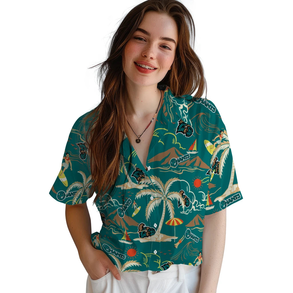 Coastal Carolina Chanticleers Hawaiian Shirt - Palm Tree Island | Hula Hawaiian Shirts