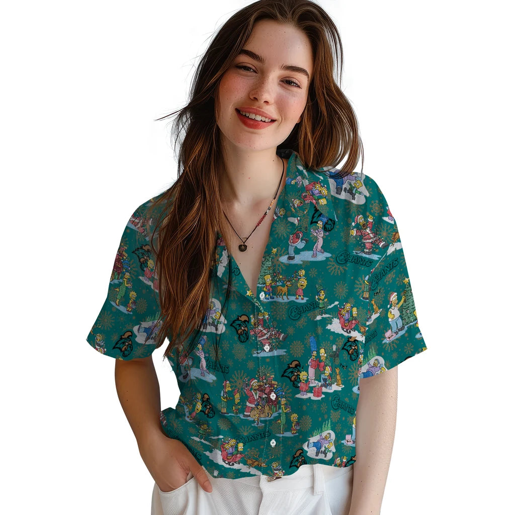 Coastal Carolina Chanticleers Hawaiian Shirt - Simpsons Christmas | Hula Hawaiian Shirts