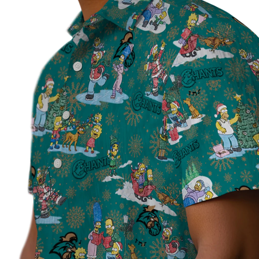 Coastal Carolina Chanticleers Hawaiian Shirt - Simpsons Christmas | Hula Hawaiian Shirts