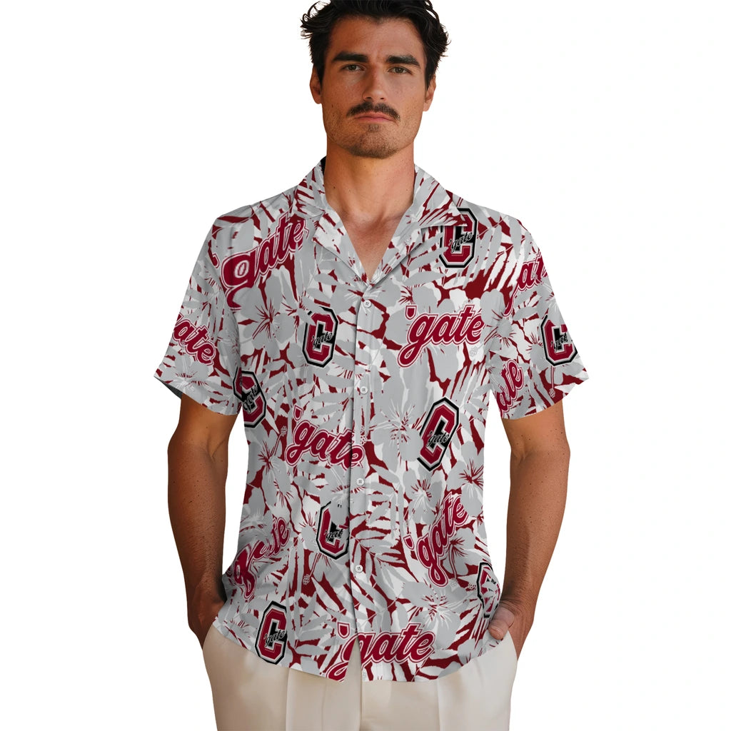 Colgate Raiders Hawaiian Shirt - Hibiscus Overlay | Hula Hawaiian Shirts