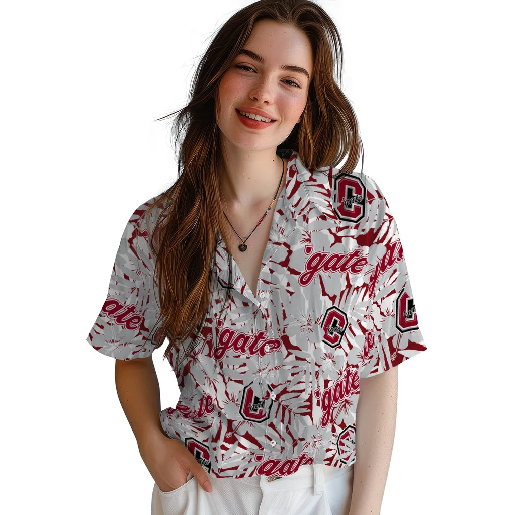 Colgate Raiders Hawaiian Shirt - Hibiscus Overlay | Hula Hawaiian Shirts