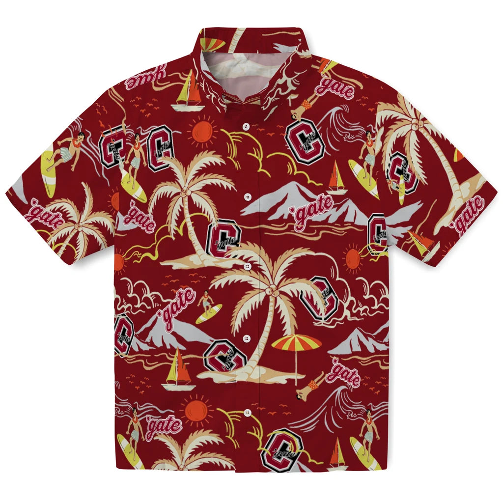 Colgate Raiders Hawaiian Shirt - Palm Tree Island | Hula Hawaiian Shirts