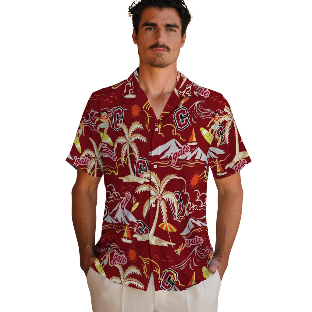 Colgate Raiders Hawaiian Shirt - Palm Tree Island | Hula Hawaiian Shirts