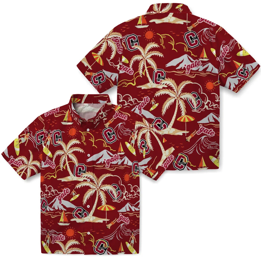 Colgate Raiders Hawaiian Shirt - Palm Tree Island | Hula Hawaiian Shirts