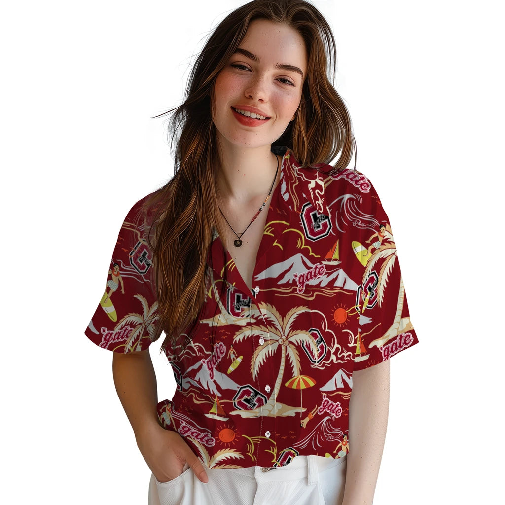 Colgate Raiders Hawaiian Shirt - Palm Tree Island | Hula Hawaiian Shirts