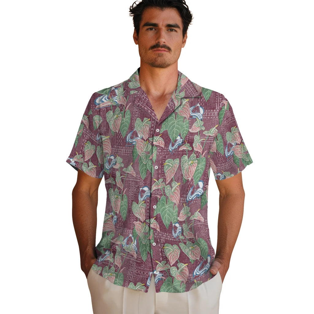 Colorado Avalanche Hawaiian Shirt - Anthurium Overlay | Hula Hawaiian Shirts