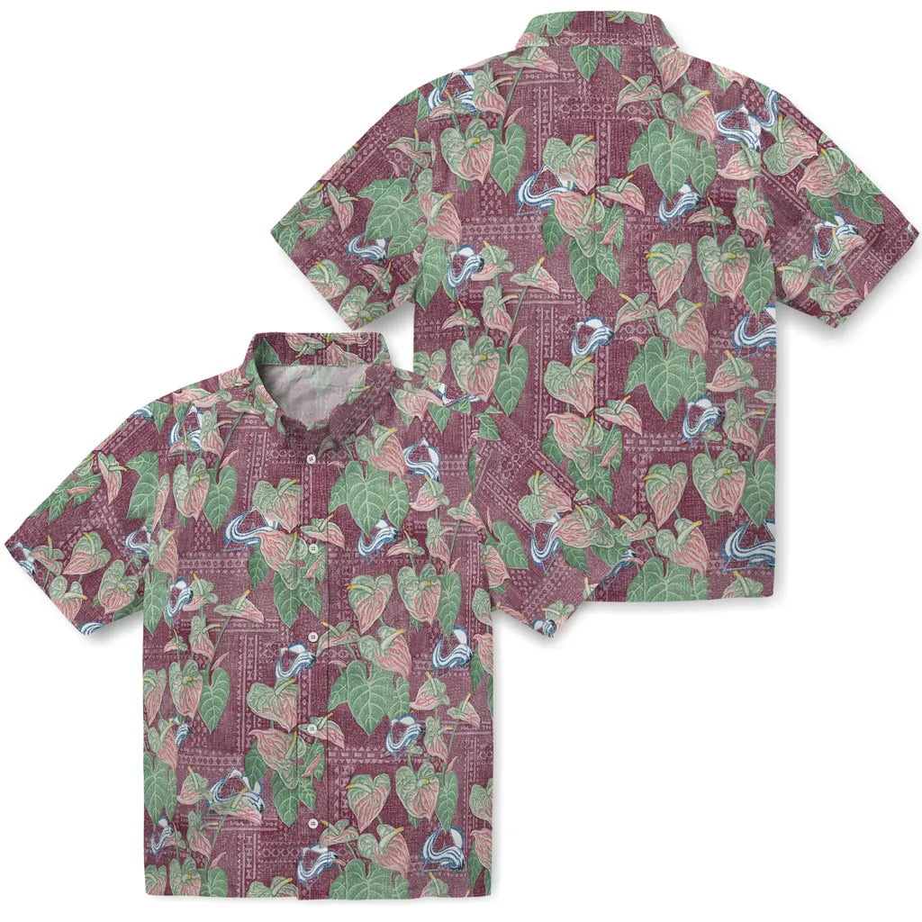 Colorado Avalanche Hawaiian Shirt - Anthurium Overlay | Hula Hawaiian Shirts