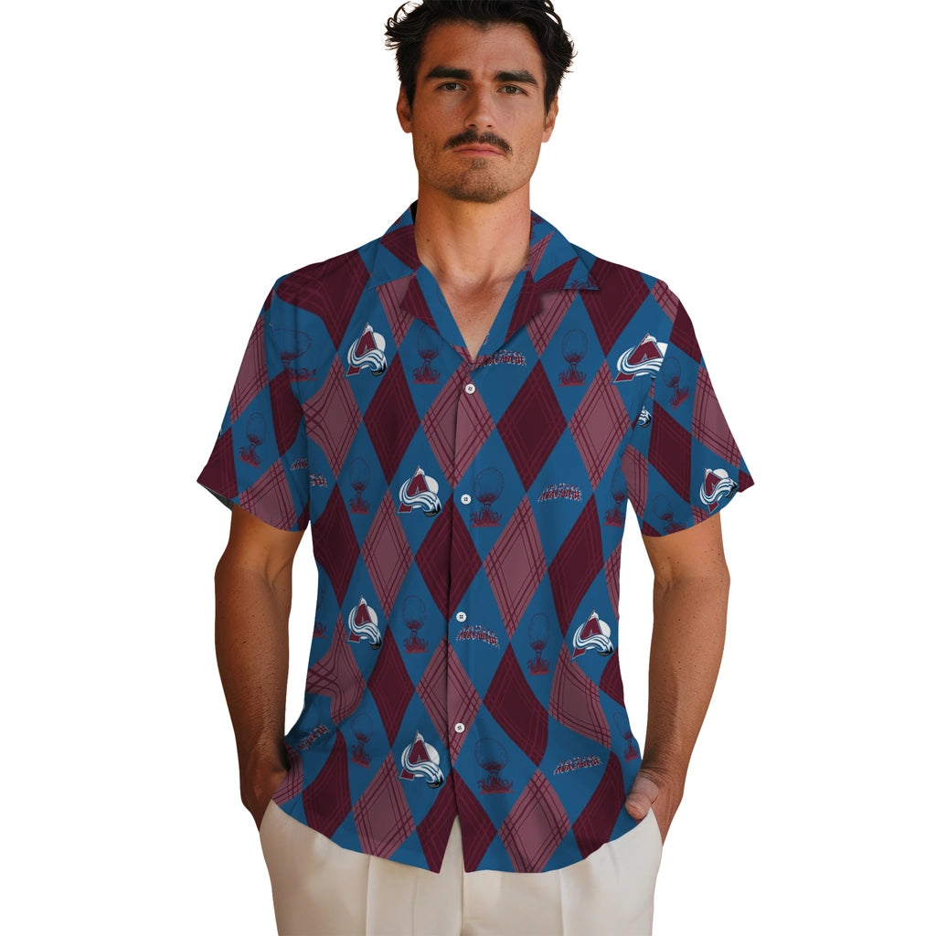 Colorado Avalanche Hawaiian Shirt - Golfing Plaid | Hula Hawaiian Shirts