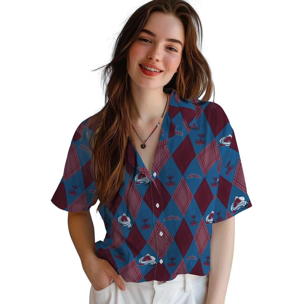 Colorado Avalanche Hawaiian Shirt - Golfing Plaid | Hula Hawaiian Shirts