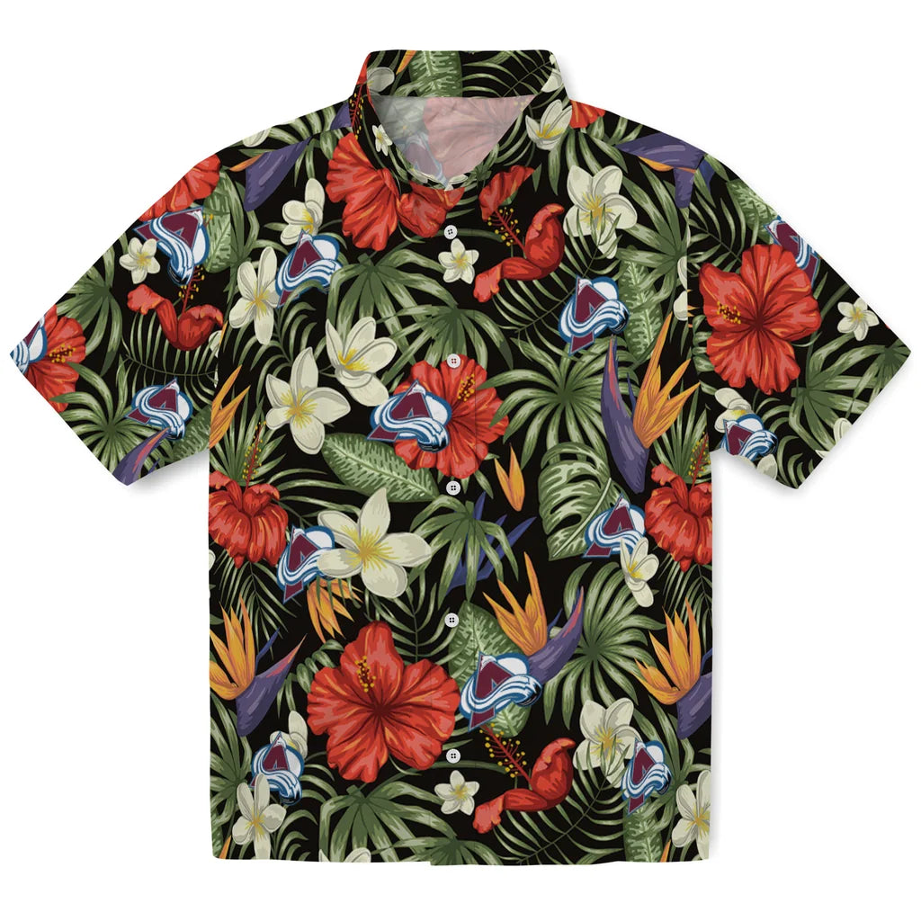 Colorado Avalanche Hawaiian Shirt - Hawaii Floral Hibiscus | Hula Hawaiian Shirts
