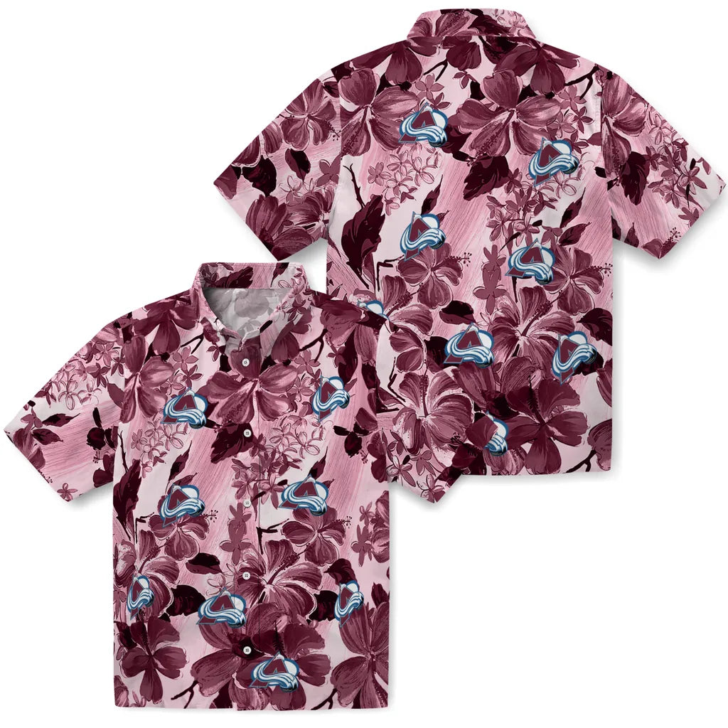 Colorado Avalanche Hawaiian Shirt - Hibiscus Arrangement | Hula Hawaiian Shirts