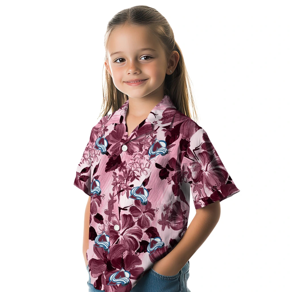 Colorado Avalanche Hawaiian Shirt - Hibiscus Arrangement | Hula Hawaiian Shirts