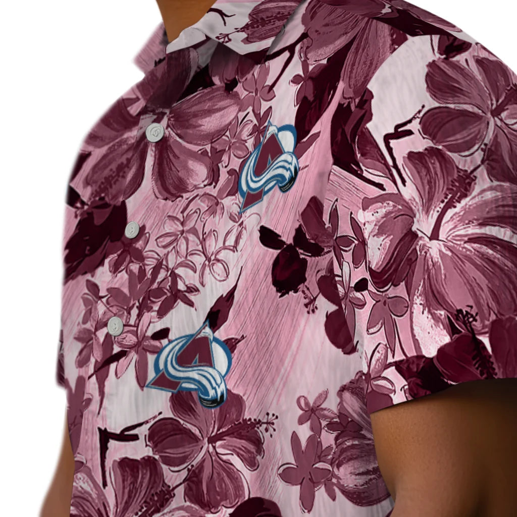 Colorado Avalanche Hawaiian Shirt - Hibiscus Arrangement | Hula Hawaiian Shirts