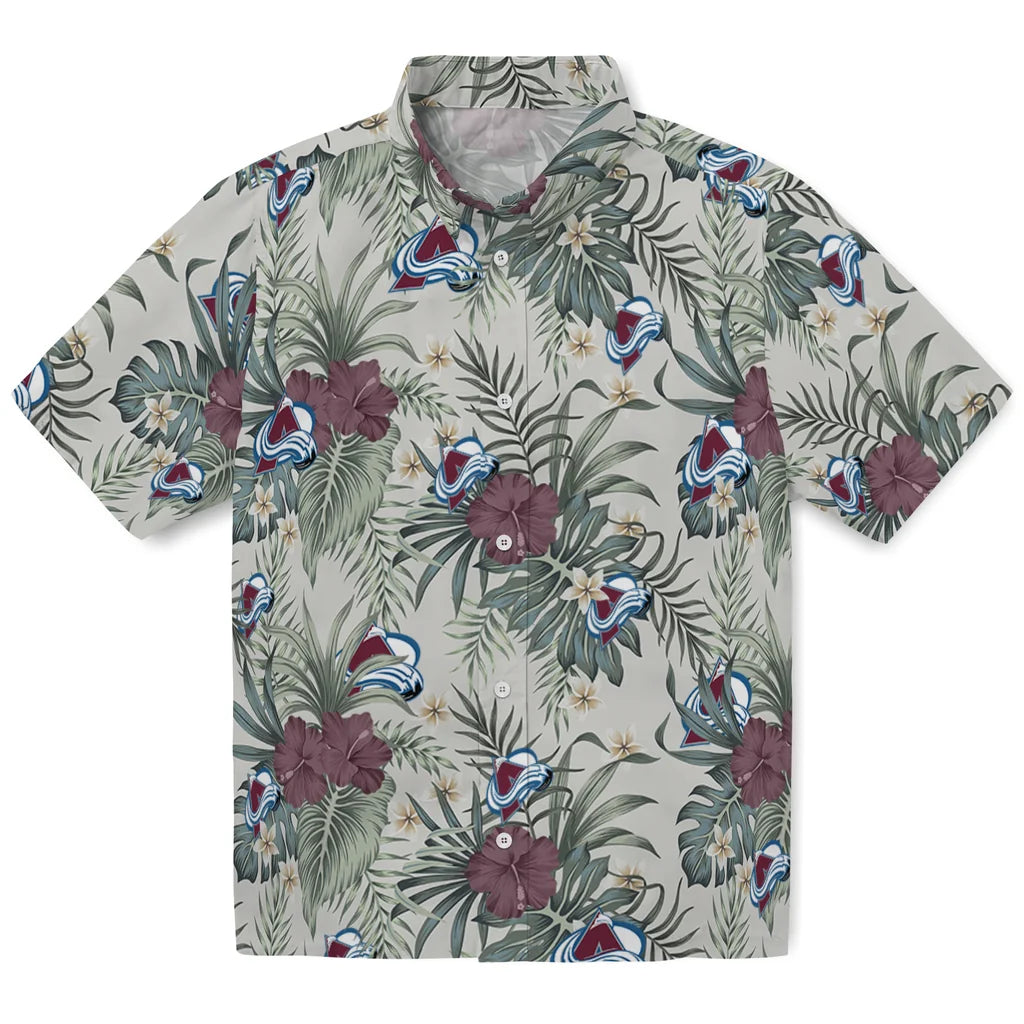 Colorado Avalanche Hawaiian Shirt - Hibiscus Designs | Hula Hawaiian Shirts