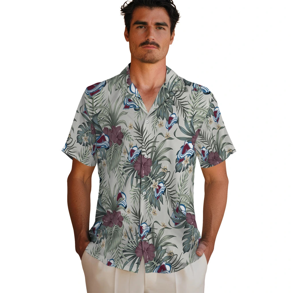 Colorado Avalanche Hawaiian Shirt - Hibiscus Designs | Hula Hawaiian Shirts