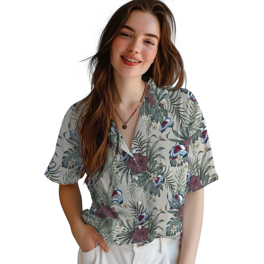 Colorado Avalanche Hawaiian Shirt - Hibiscus Designs | Hula Hawaiian Shirts