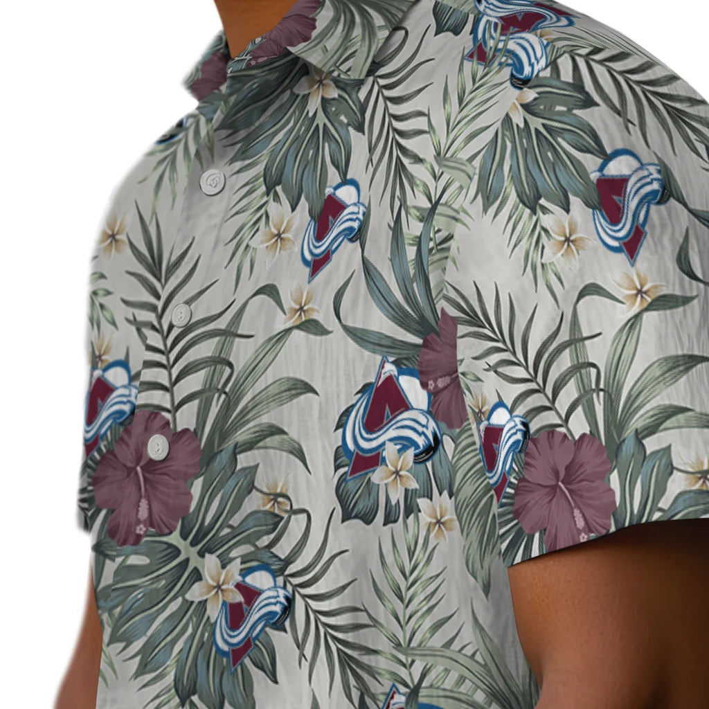 Colorado Avalanche Hawaiian Shirt - Hibiscus Designs | Hula Hawaiian Shirts