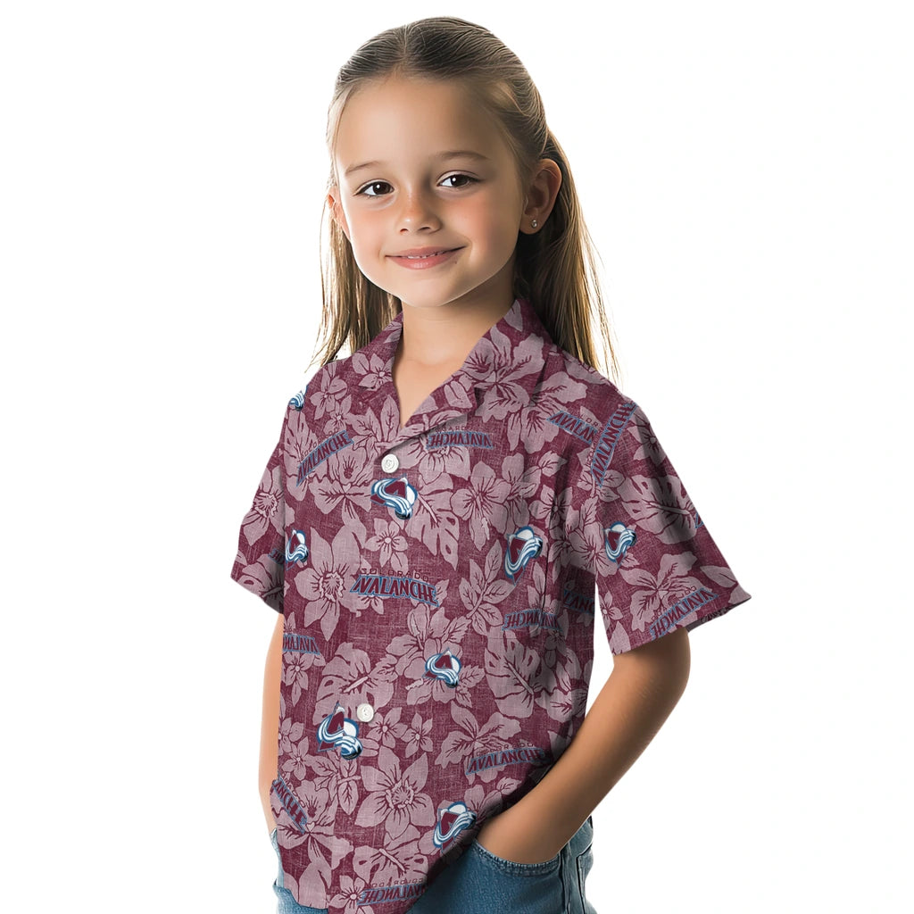 Colorado Avalanche Hawaiian Shirt - Hibiscus Oasis | Hula Hawaiian Shirts