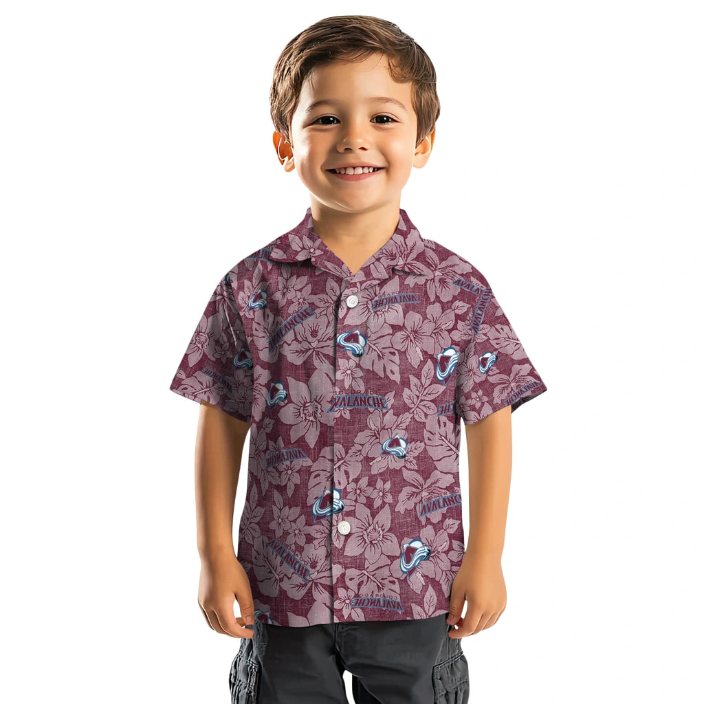 Colorado Avalanche Hawaiian Shirt - Hibiscus Oasis | Hula Hawaiian Shirts