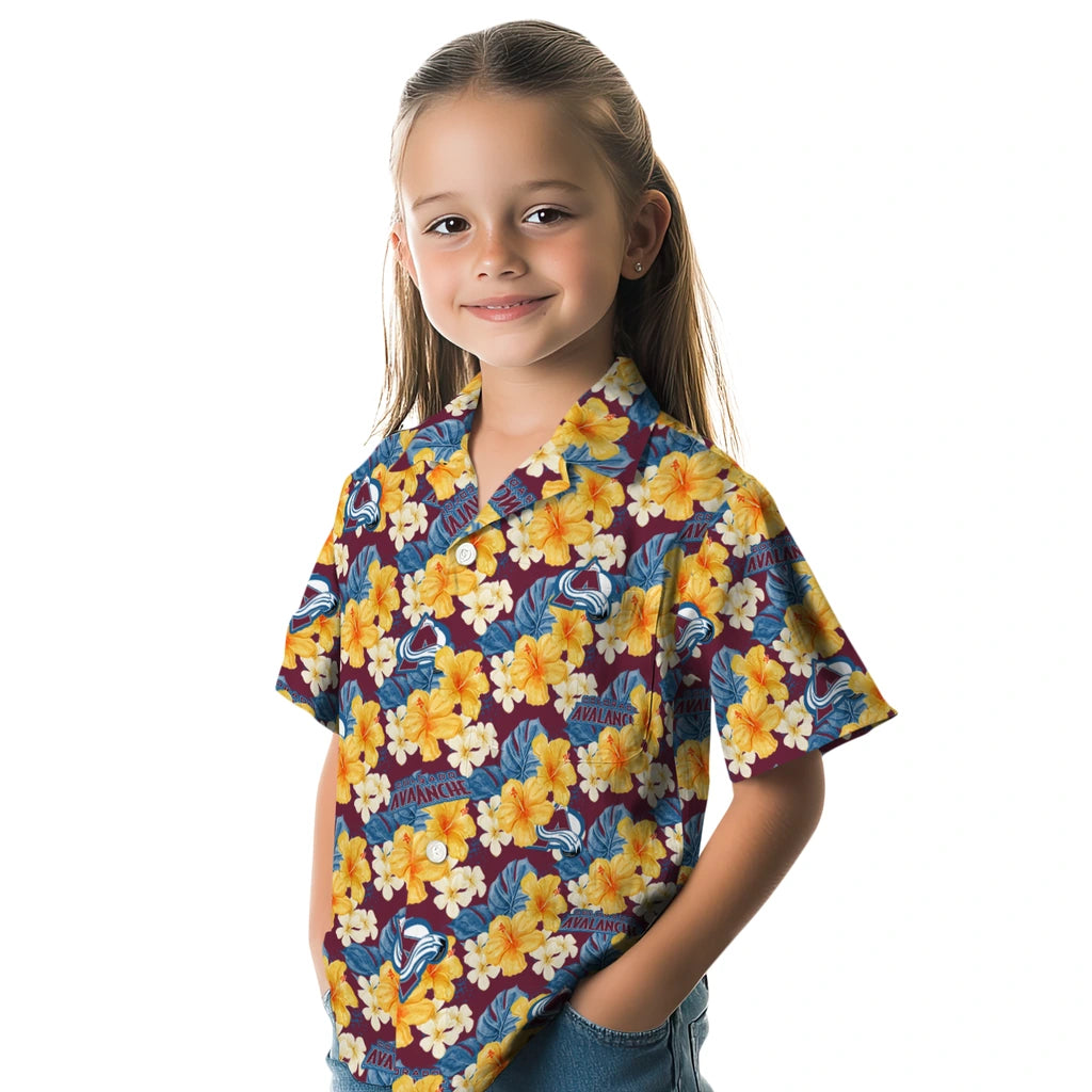 Colorado Avalanche Hawaiian Shirt - Hibiscus Tropics | Hula Hawaiian Shirts