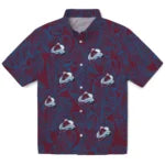 Colorado Avalanche Hawaiian Shirt - Leaf Outline | Hula Hawaiian Shirts