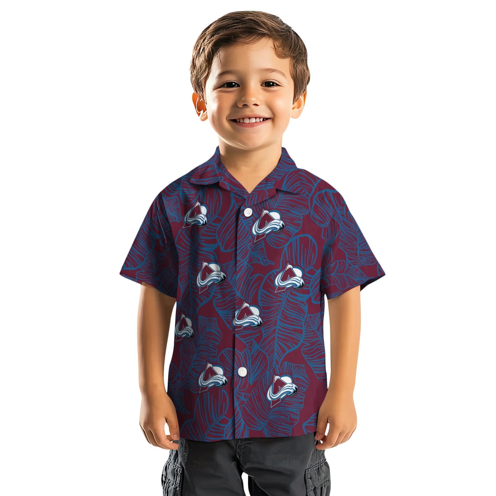 Colorado Avalanche Hawaiian Shirt - Leaf Outline | Hula Hawaiian Shirts
