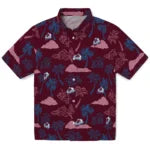 Colorado Avalanche Hawaiian Shirt - Palm And Clouds | Hula Hawaiian Shirts