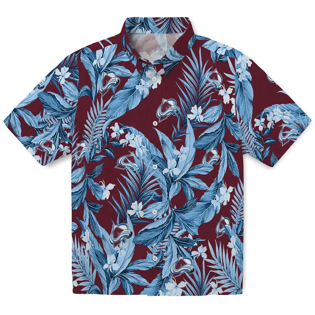 Colorado Avalanche Hawaiian Shirt - Palm Leaves | Hula Hawaiian Shirts