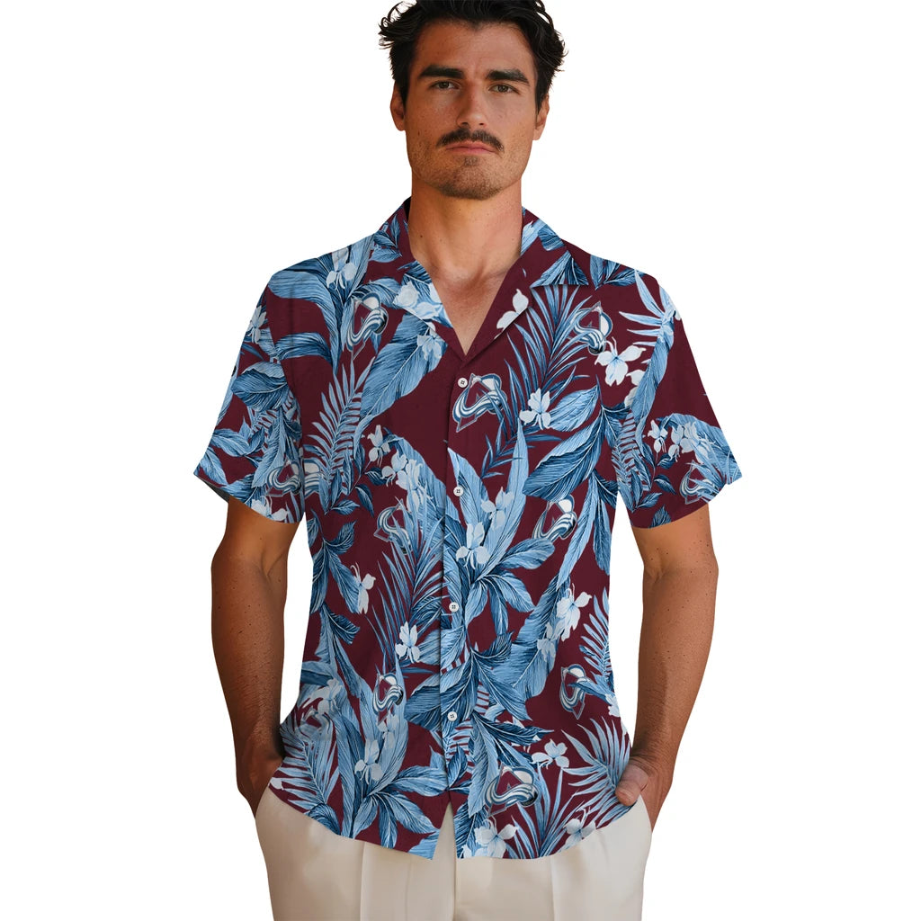 Colorado Avalanche Hawaiian Shirt - Palm Leaves | Hula Hawaiian Shirts