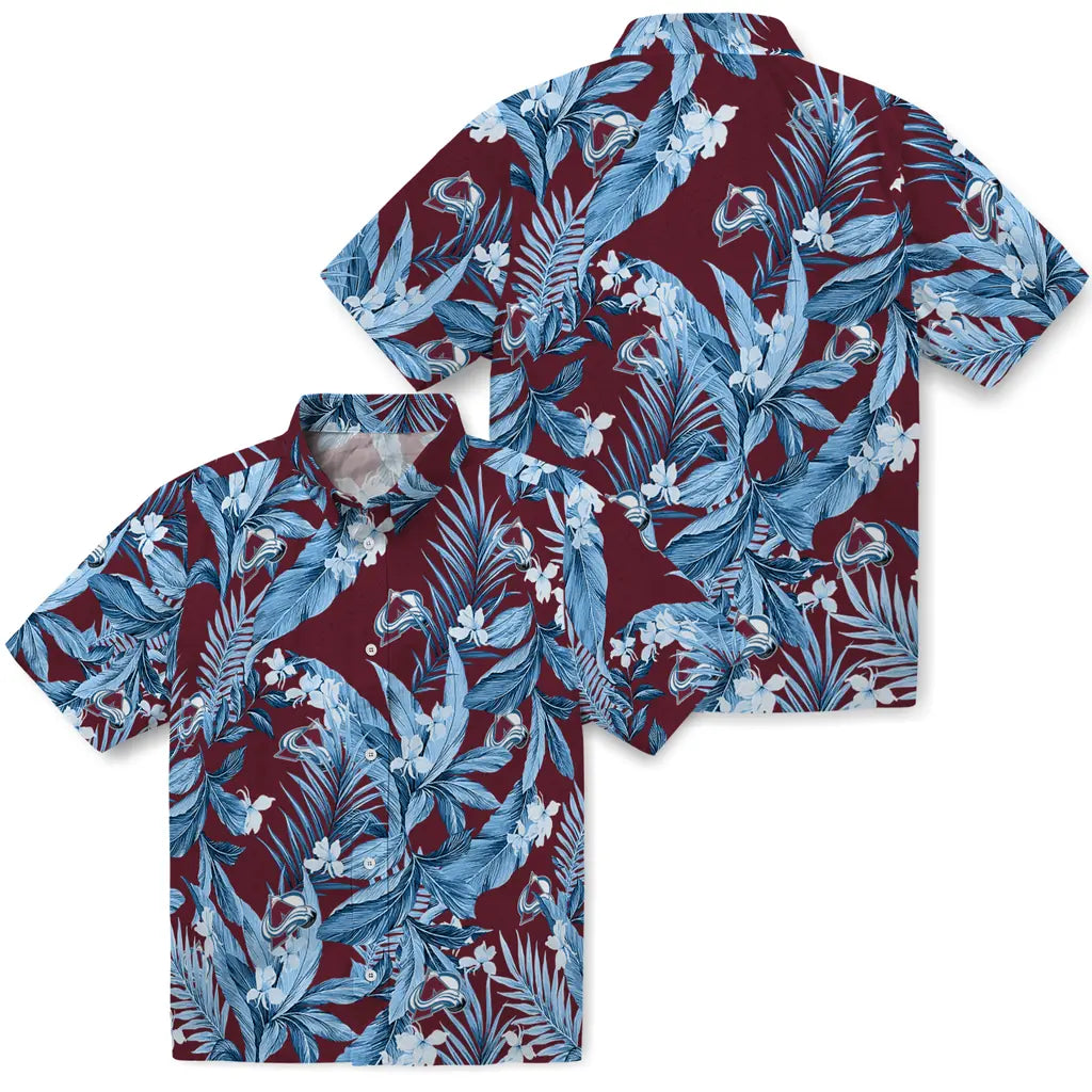 Colorado Avalanche Hawaiian Shirt - Palm Leaves | Hula Hawaiian Shirts
