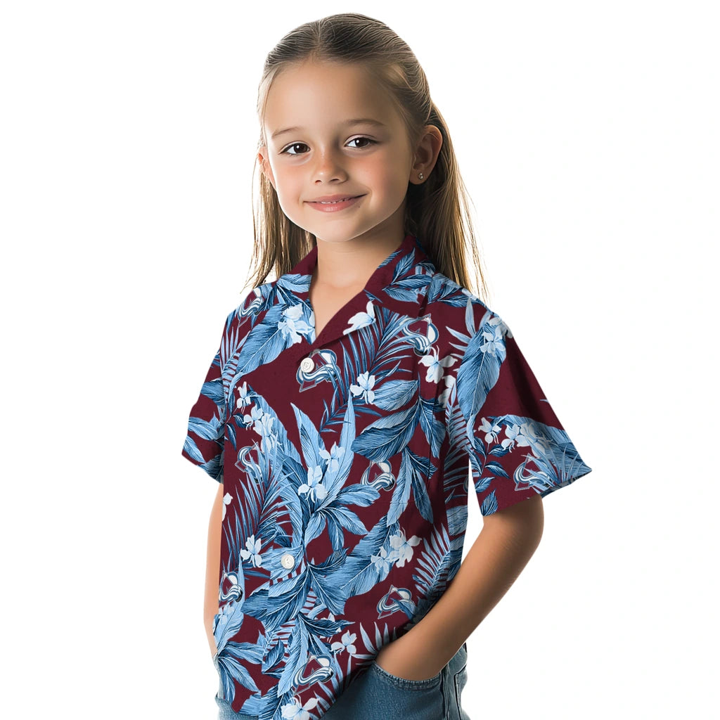 Colorado Avalanche Hawaiian Shirt - Palm Leaves | Hula Hawaiian Shirts