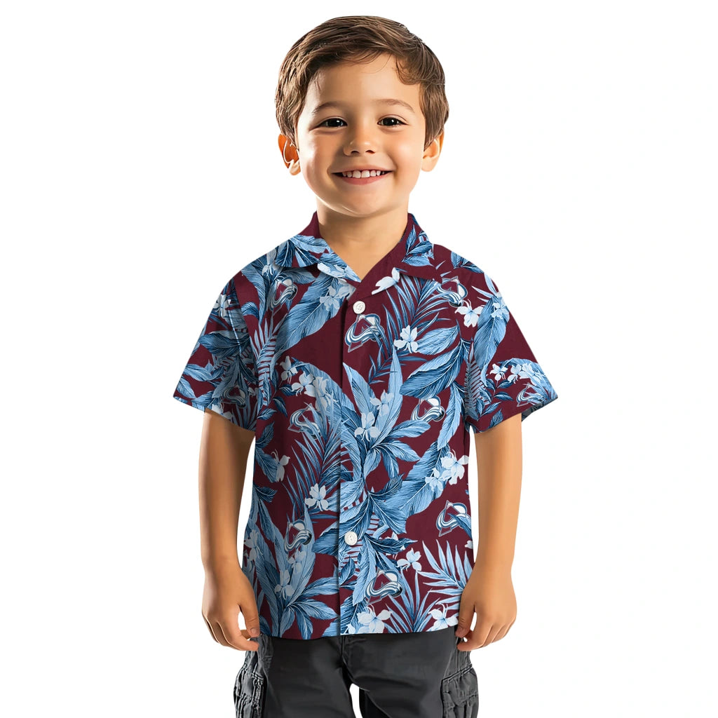 Colorado Avalanche Hawaiian Shirt - Palm Leaves | Hula Hawaiian Shirts