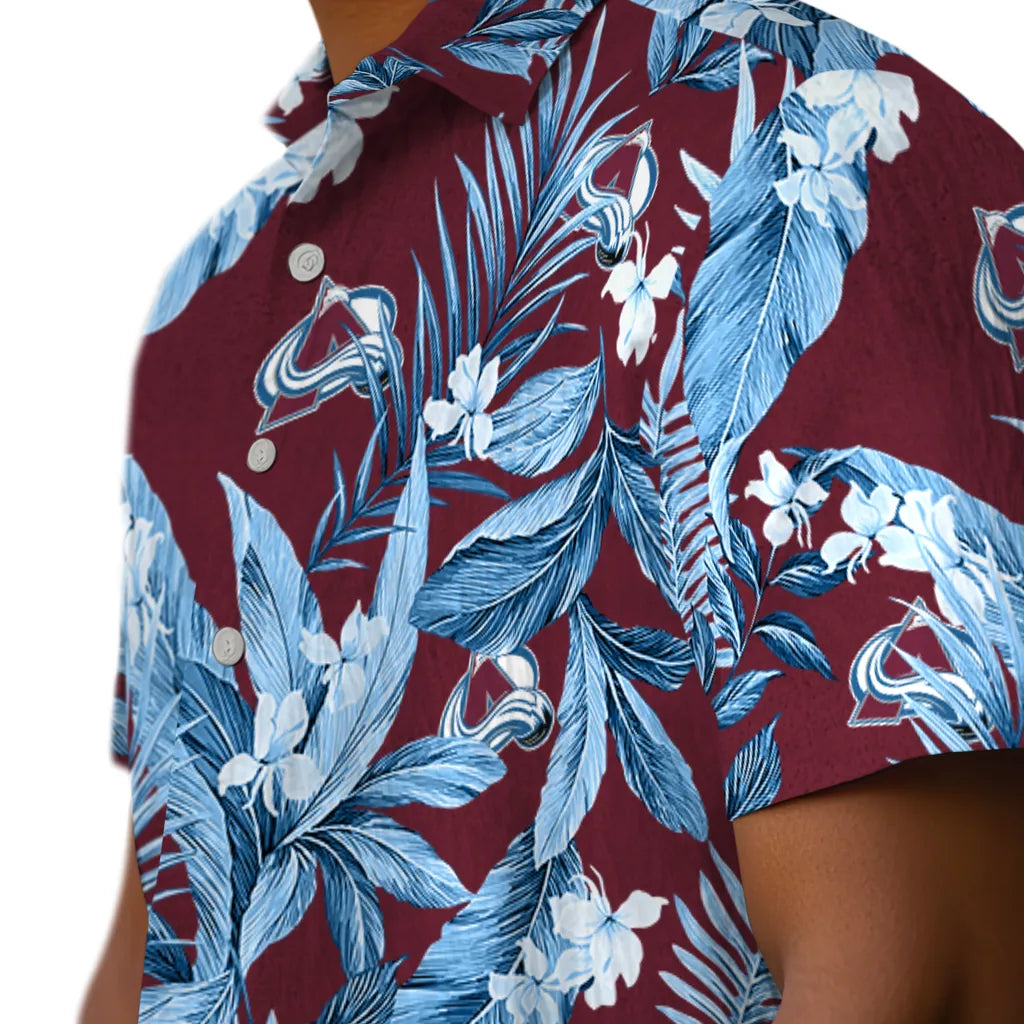 Colorado Avalanche Hawaiian Shirt - Palm Leaves | Hula Hawaiian Shirts