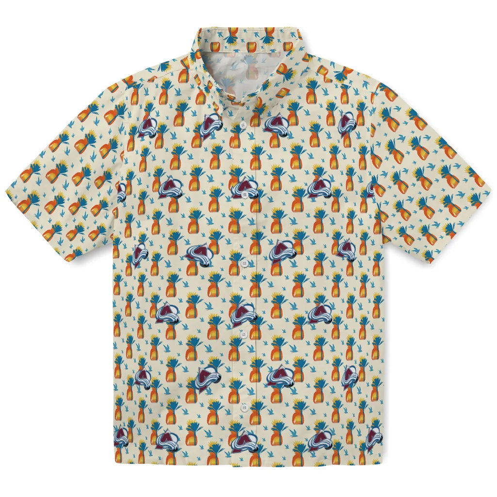 Colorado Avalanche Hawaiian Shirt - Pineapple Delight | Hula Hawaiian Shirts